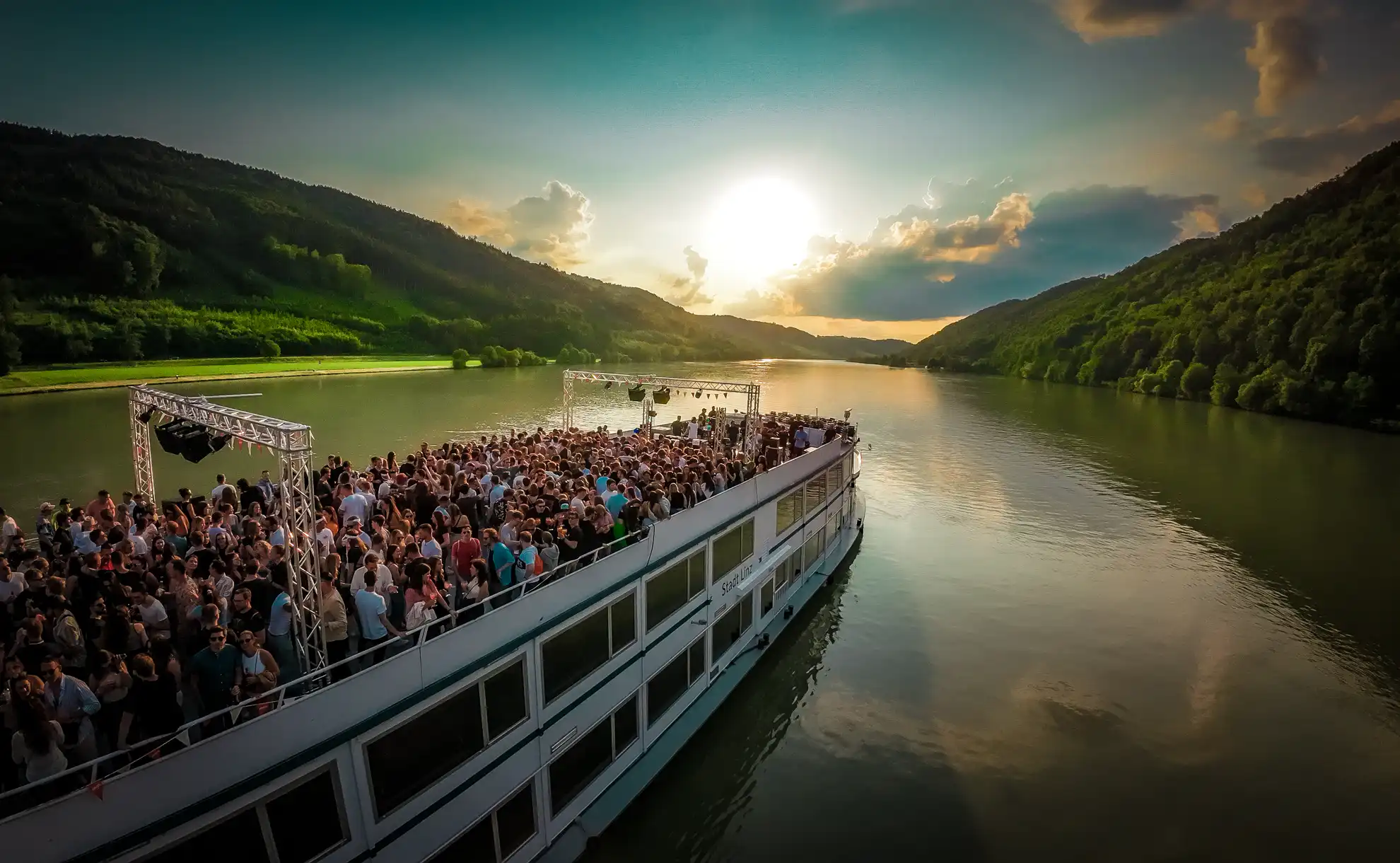 Event oder Feier aus der Drohnenperspektive