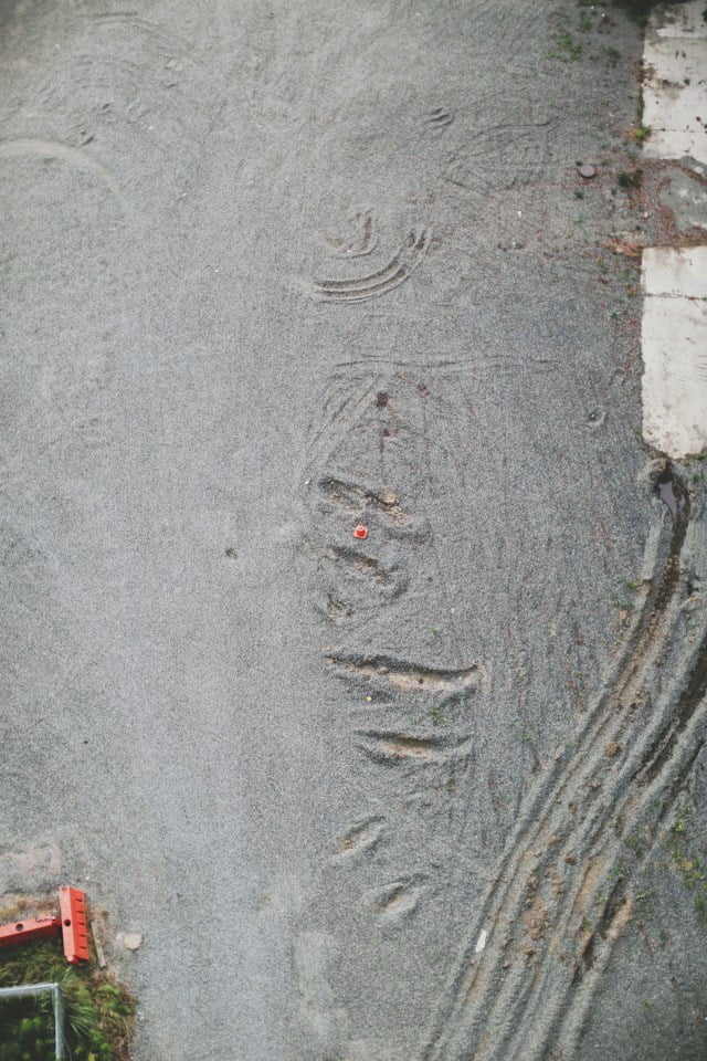 Kiesgrube aus der Drohnenansicht
